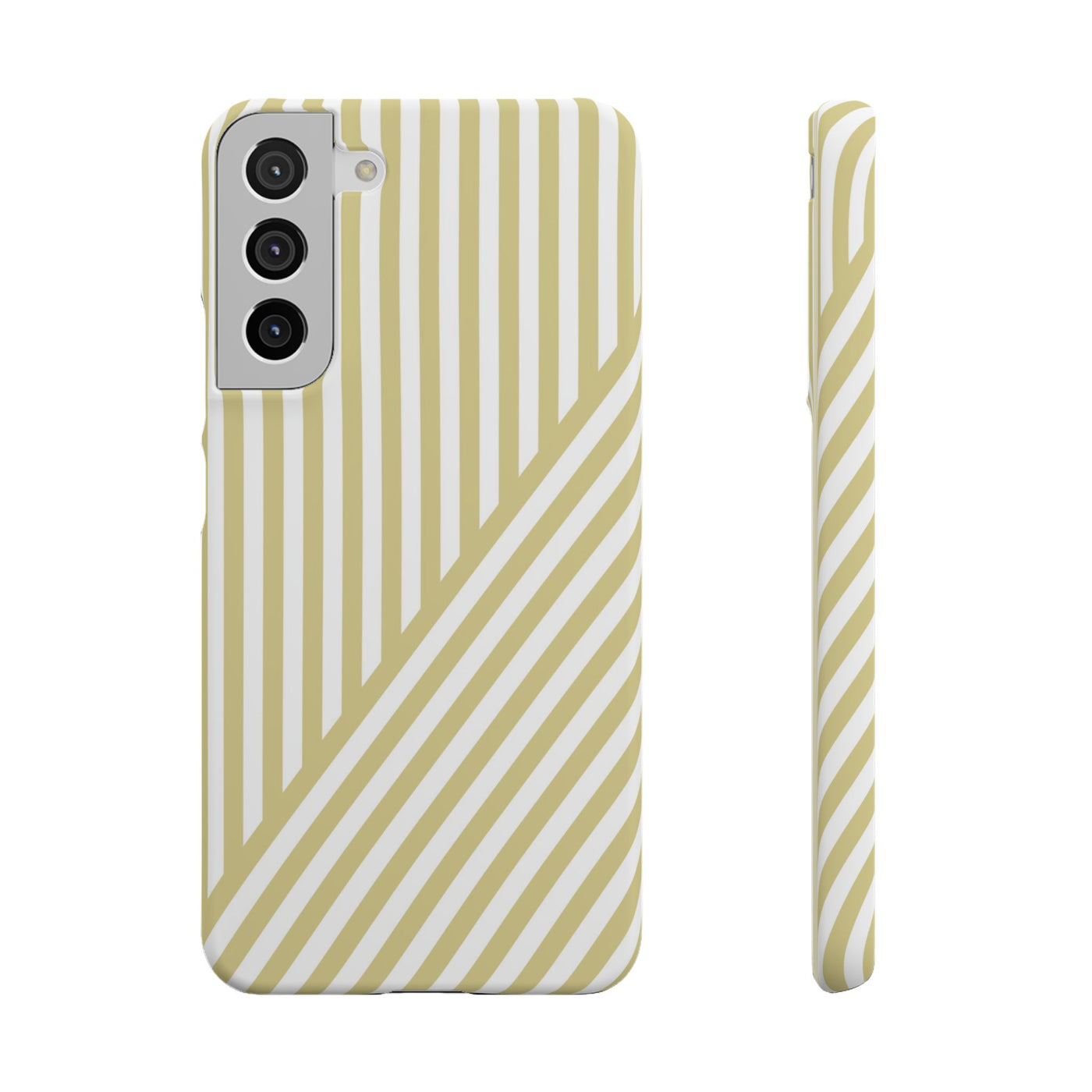 Aesthetic Yellow Beige Stripes Cute Phone Case Sleek Snap - For iPhone 17 Pro Max iPhone 16 Pro iPhone 15 Iphone 14 Plus 13 Pro 12 11 10 Gift
