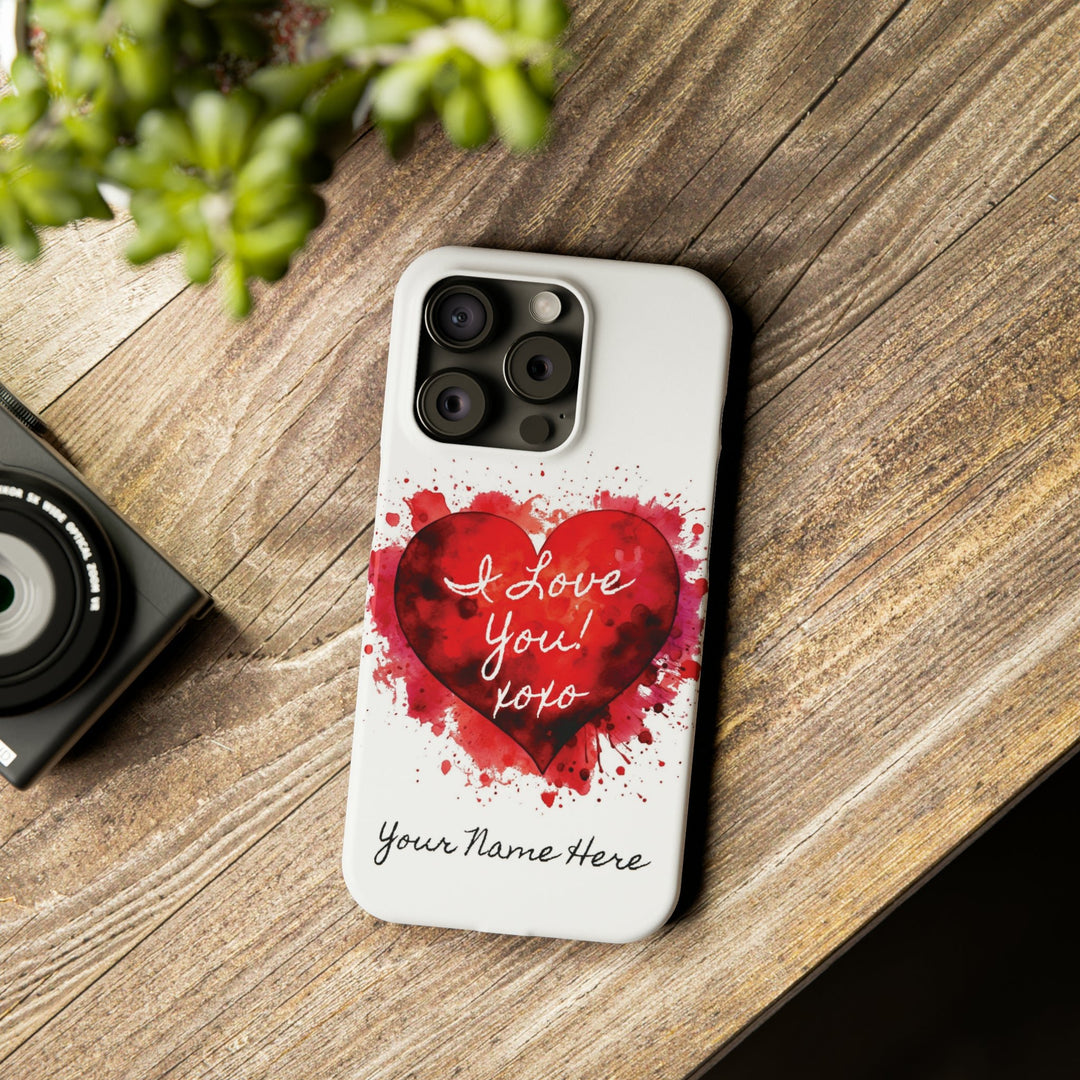 Slim Personalized Slim Cute iPhone Cases - | iPhone 15 Case | iPhone 15 Pro Max Case, Iphone 14 Case, Iphone 14 Pro Max, Iphone 13, Valentine Heart Love - Studio40ParkLane