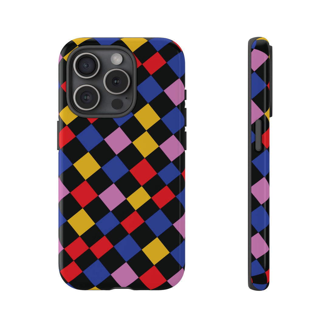 Aesthetic Tough Colorful Checkerboard Phone Case Premium - For iPhone 17 Pro Max iPhone 16 Pro iPhone 15 Iphone 14 Plus 13 Pro 12 11 10 XR - Studio40ParkLane