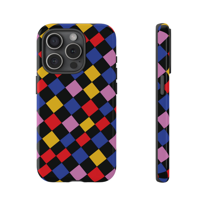Aesthetic Tough Colorful Checkerboard Phone Case Premium - For iPhone 17 Pro Max iPhone 16 Pro iPhone 15 Iphone 14 Plus 13 Pro 12 11 10 XR - Studio40ParkLane