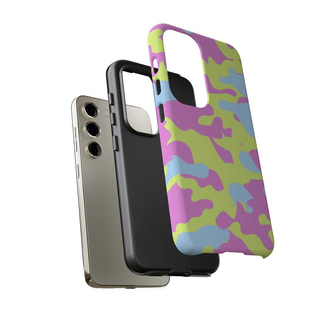 Cute Phone Case | Aesthetic Phone Cases| for Galaxy S23, S22, S21, S20 | Blue Pink Camouflage, Protective Phone Case - Studio40ParkLane