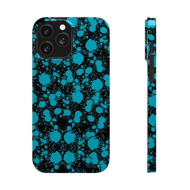 Slim Cute Phone Cases for Iphone - | iPhone 15 Case | iPhone 15 Pro Max Case, Iphone 14 Case, Iphone 14 Pro Max, Iphone 13, Blue Paint Blots Splash - Studio40ParkLane
