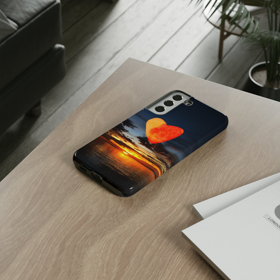 Cute Samsung Phone Case | Aesthetic Samsung Phone Case | Galaxy S23, S22, S21, S20 | Luxury case, Cute Rising Heart Sunset Phone Case - Studio40ParkLane