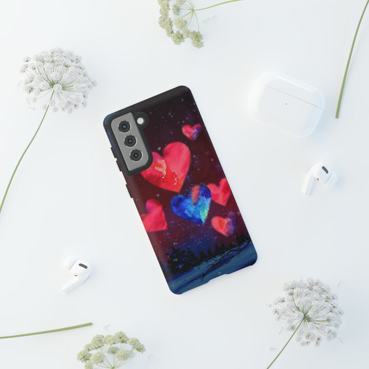 Cute Samsung Phone Case | Aesthetic Samsung Phone Case | Galaxy S23, S22, S21, S20 | Luxury case, Rising Hearts Night Phone Case - Studio40ParkLane