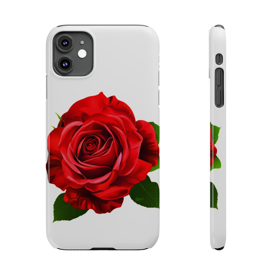 Slim Red Rose Flowers Gift for Her Cute Phone Cases for Iphone 16 Pro Max | iPhone 15 Case | iPhone 15 Pro Max Case, Iphone 14, Iphone 14 Pro Max, Iphone 13 12 11 8 7 - Studio40ParkLane