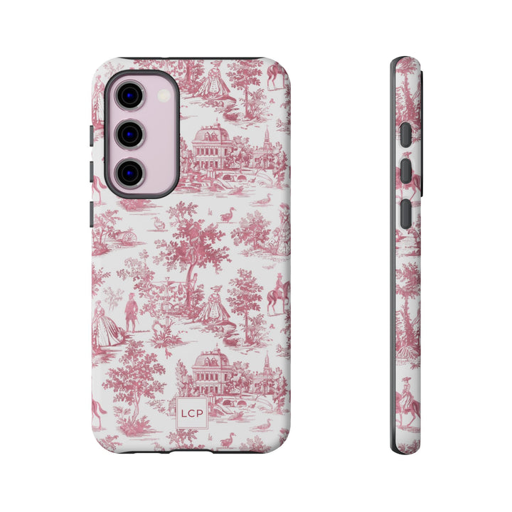 Personalized Custom French Toile Tough Cute Phone Case For Apple iPhone 18, 17, 16, 15 14, Pro Max, Samsung Galaxy S26, S25, S24 Plus Ultra