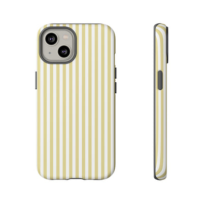 Tough Premium Soft Yellow Stripes Phone Case Gift for Her - For Apple iPhone 16 Pro Max 16e iPhone 15 Pro iPhone Iphone 14 Plus 13 Pro 12 SE XR - Studio40ParkLane