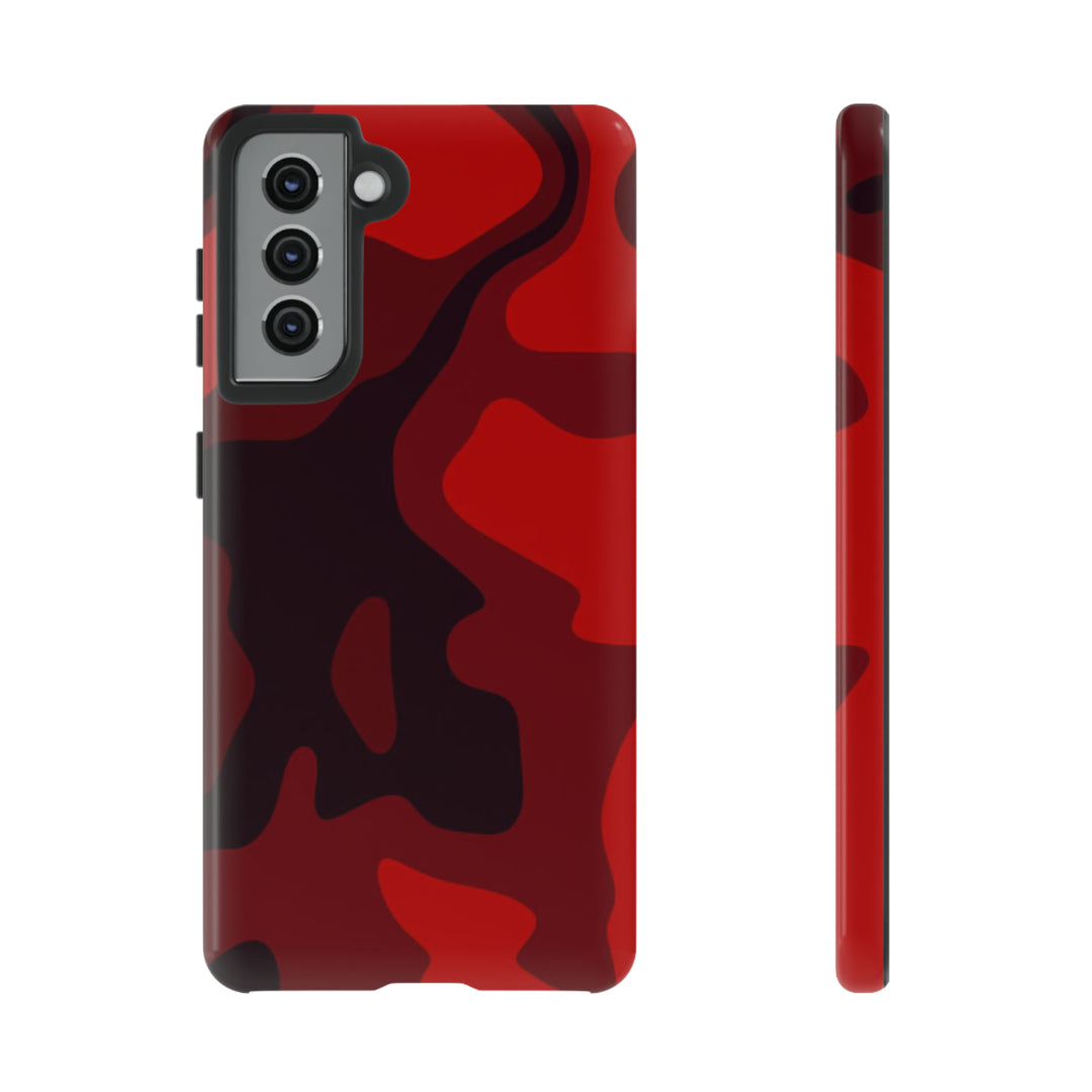 Cute Phone Case | Cool Camouflage Red Black Samsung Phone Case | Galaxy S23 Case, S22 Case, S21, S20 | 2 Layered Case - Studio40ParkLane