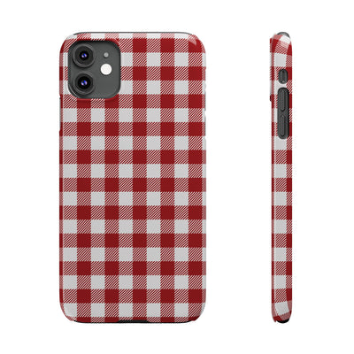 Slim Red Gingham Gift for Her Cute Phone Cases for Iphone 16 Pro Max | iPhone 15 Case | iPhone 15 Pro Max Case, Iphone 14, 13, 12, 11, 10, 8, 7