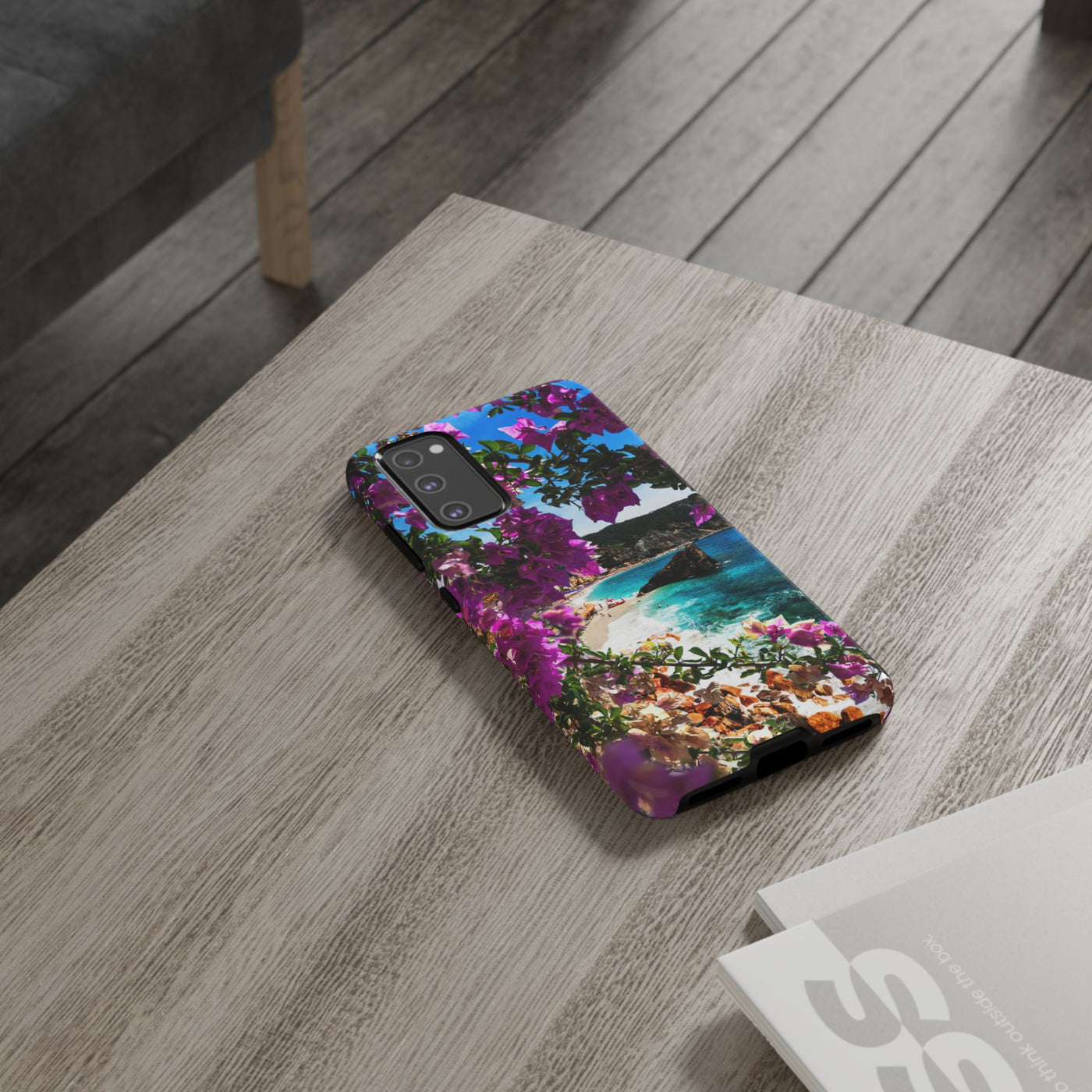 Impact Resistant, Bougainvillea Seaview, Cute Phone Cases for Samsung S24, S23, S22, S21, IPhone 15 pro Iphone 14 pro Iphone 13 IPhone 12 Iphone 11