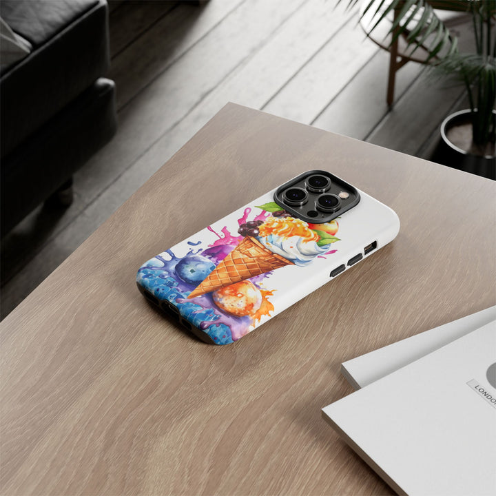 Impact Resistant, Summer Ice Cream Cone, Cute Phone Cases for Samsung S24, S23, S22, S21, IPhone 15 pro Iphone 14 pro Iphone 13 IPhone 12 Iphone 11 - Studio40ParkLane