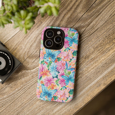 Premium Tough Butterflies Flowers Cute Phone Cases for Samsung S24, S23, S22, S21, S20, Plus and Ultra, Iphone 16 Pro Max,15, 14, 13, 12, 11, 10