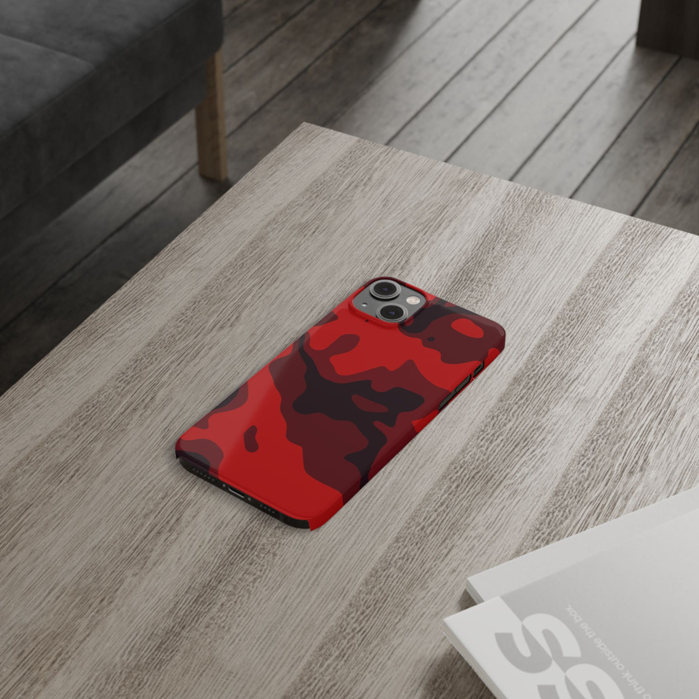 Slim Cute Phone Cases for Iphone - | iPhone 15 Case | iPhone 15 Pro Max Case, Iphone 14 Case, Iphone 14 Pro Max, Iphone 13, Red Camo Camouflage