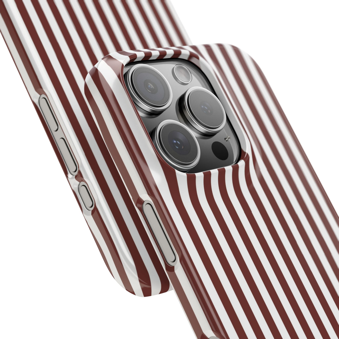 Slim Chocolate Brown Striped Cute Phone Case for Iphone 16 - | iPhone 15 Pro Max Case | iPhone 14 Case Iphone 13 12 11 10 9 8 7 Gift for Her - Studio40ParkLane