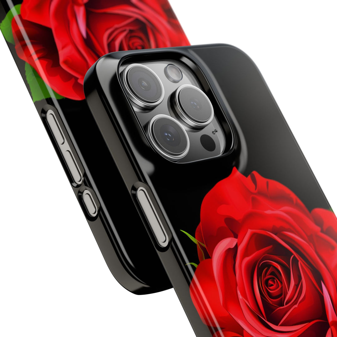 Slim Custom Personalized Red Rose Flowers Gift for Her Cute Phone Cases for Iphone 16 Pro Max | iPhone 15 Case | iPhone 15 Pro Max Case, Iphone 14, Iphone 14 Pro Max, Iphone 13 12 11 8 7 - Studio40ParkLane