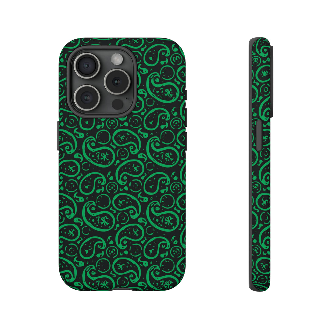 Cute IPhone Case | iPhone 15 Case | iPhone 15 Pro Max Case, Iphone 14 Case, Iphone 14 Pro Max Case IPhone Case for Art Lovers, Paisley Green - Studio40ParkLane
