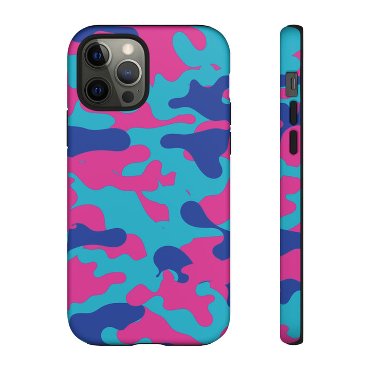Cute IPhone Case | Blue Pink Camouflage, iPhone 15 Case | iPhone 15 Pro Case, Iphone 14 Case, Iphone 14 Pro Max Case, Protective Iphone Case - Studio40ParkLane