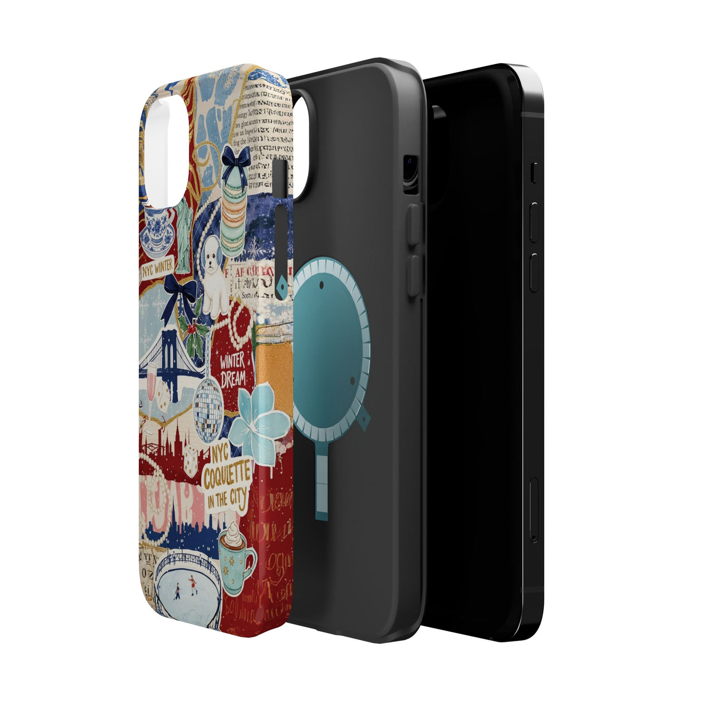 New York Winter Coquette Collage Tough Magsafe Cute Phone Cases for Iphone | iPhone 17 Pro Max Case, Iphone 16, Iphone 15 14 13 12 11 10 9