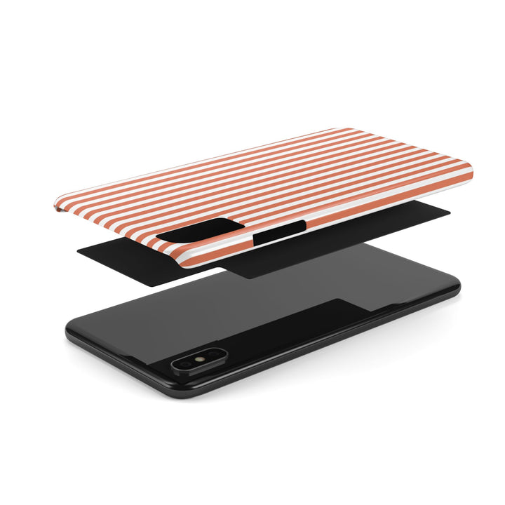 Slim Red Winter Peach Striped Cute Phone Case for Iphone 16 - | iPhone 15 Pro Max Case | iPhone 14 Case 13 12 11 10 9 8 7 X XS Gift for Her
