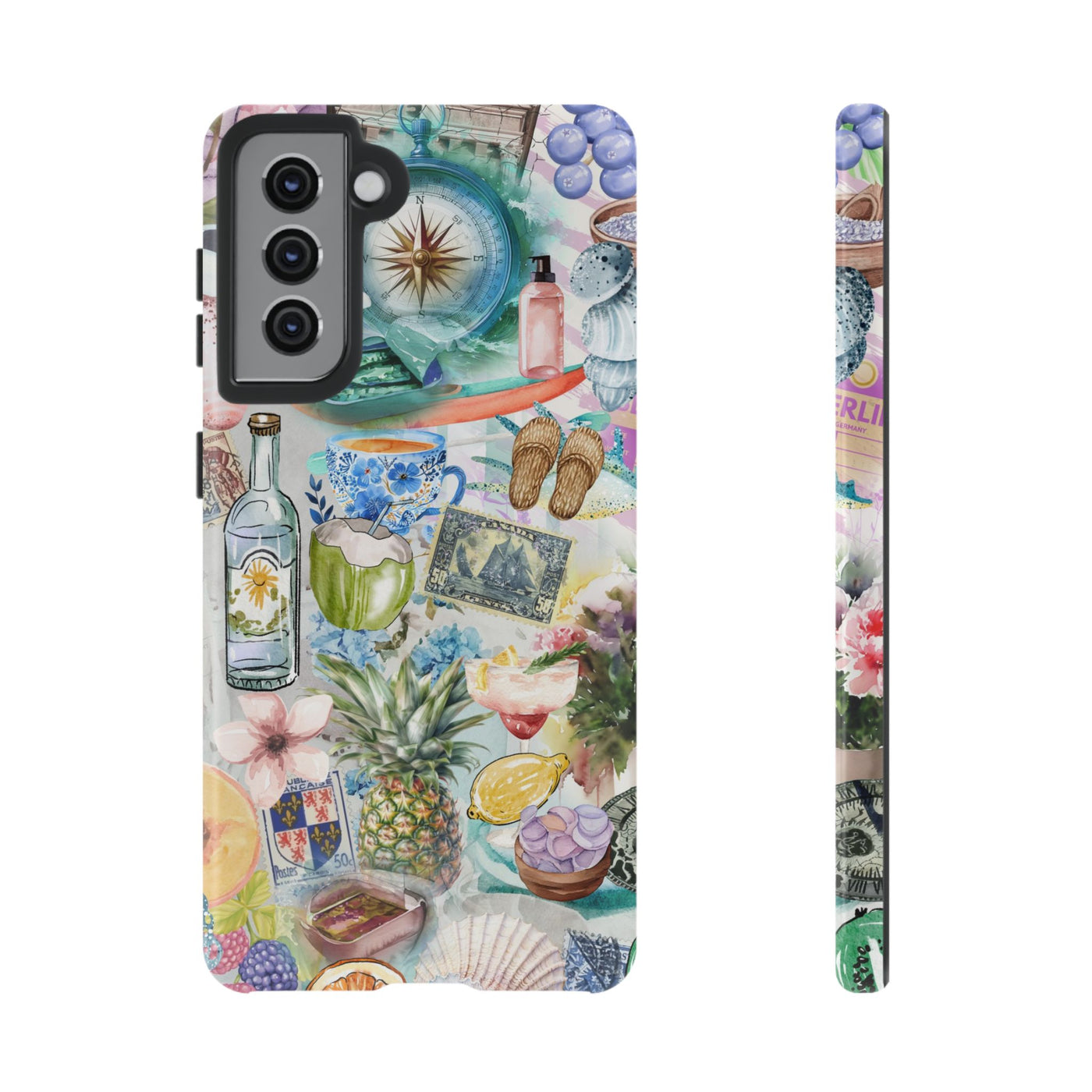 Impact Resistant, Travel Coquette Collage, Cute Phone Cases for Samsung S24, S23, S22, S21, IPhone 15 pro Iphone 14 pro Iphone 13 IPhone 12 Iphone 11