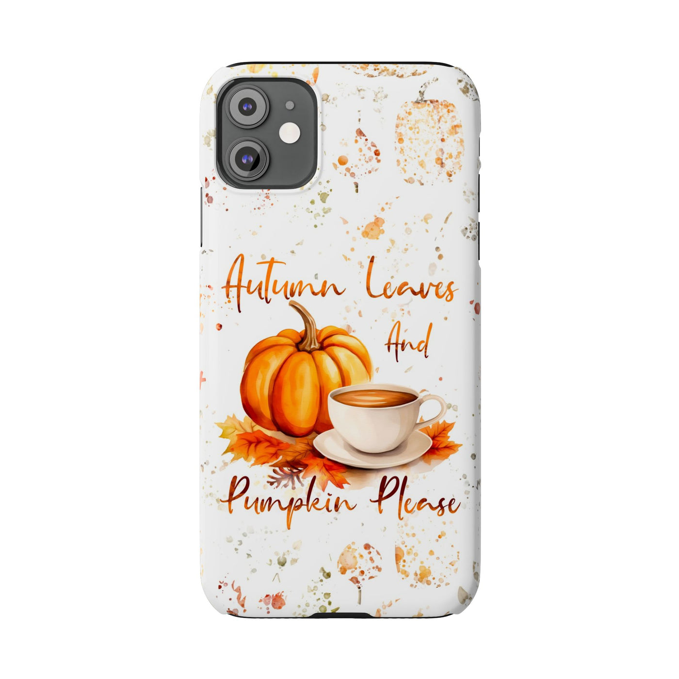 Slim Fall Leaves and Pumpkins Slim Cute Phone Cases for Iphone  | iPhone 15 Case | iPhone 15 Pro Max Case, Iphone 14, Iphone 14 Pro Max, Iphone 13