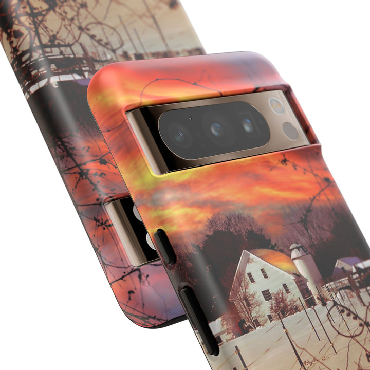 Impact Resistant, Winter Sunset Cute Phone Cases for Samsung S24, S23, S22, S21, IPhone 15 pro Iphone 14 pro Iphone 13 IPhone 12 Iphone 11 - Studio40ParkLane