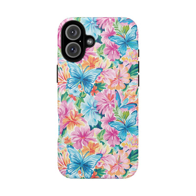 Premium Tough Butterflies Flowers Cute Phone Cases for Samsung S24, S23, S22, S21, S20, Plus and Ultra, Iphone 16 Pro Max,15, 14, 13, 12, 11, 10