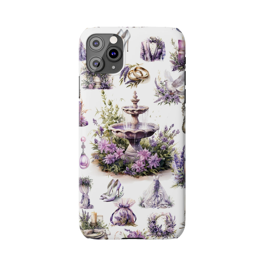 Slim Cute Phone Cases for Iphone | iPhone 15 Case | iPhone 15 Pro Max Case, Iphone 14, Iphone 14 Pro Max, Iphone 13, Lavender Wedding Theme - Studio40ParkLane