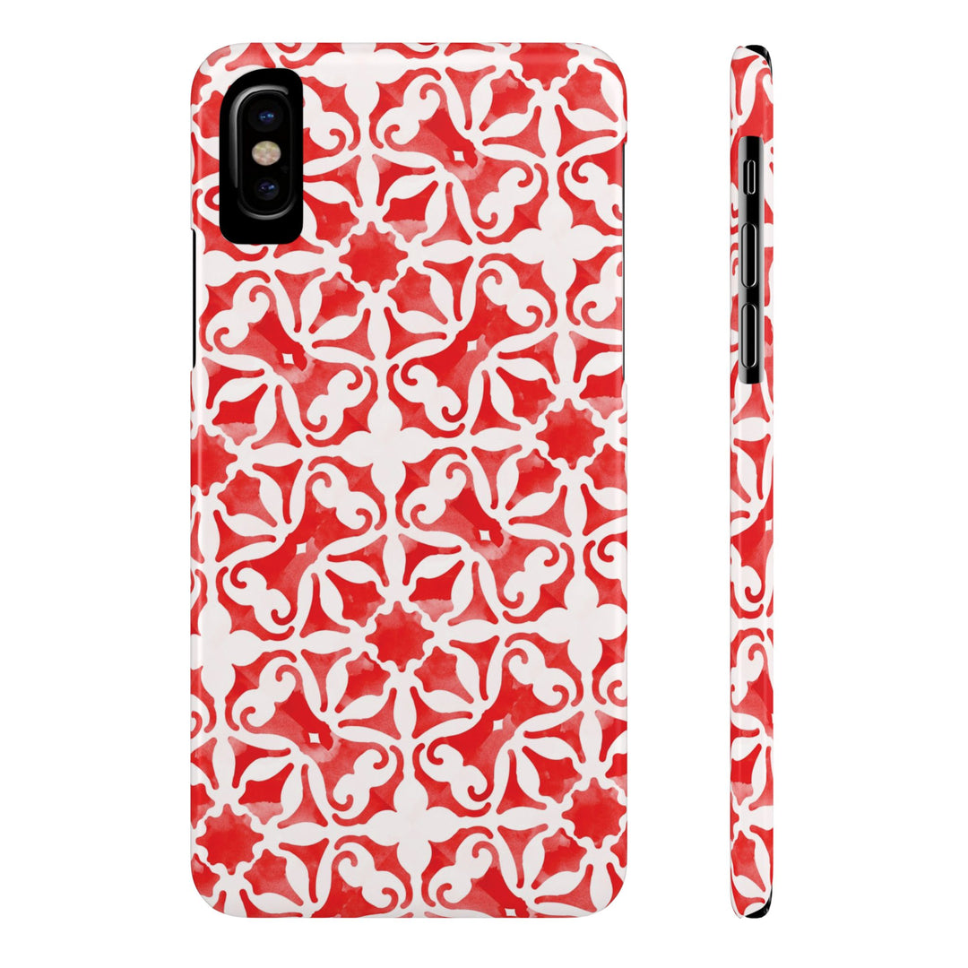 Slim Red Mosaic Gift for Her Cute Phone Cases for Iphone 16 Case | iPhone 15 Case | iPhone 15 Pro Max Case, Iphone 14, Iphone 14 Pro Max, Iphone 13, 12, 11, 10, 8,7 - Studio40ParkLane