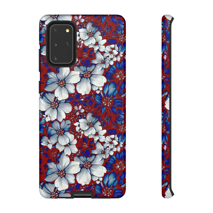 Cute Samsung Phone Case | Aesthetic Samsung Phone Case | Galaxy S23, S22, S21, S20 | Red Blue Flowers, Protective Phone Case - Studio40ParkLane