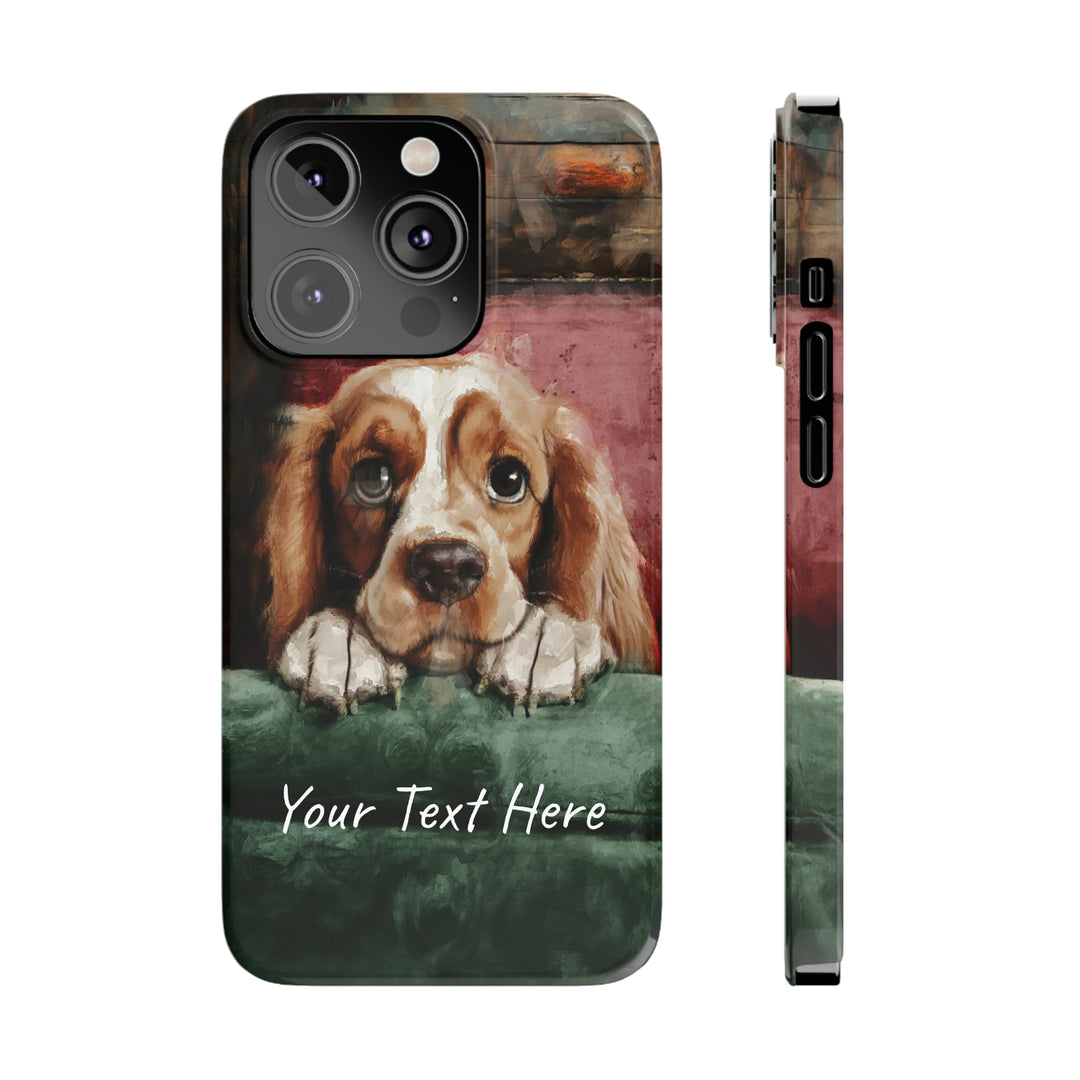 Slim Personalized Cute iPhone Cases - | iPhone 15 Case | iPhone 15 Pro Max Case, Iphone 14 Case, Iphone 14 Pro Max, Iphone 13, Cocker Spaniel Dog - Studio40ParkLane