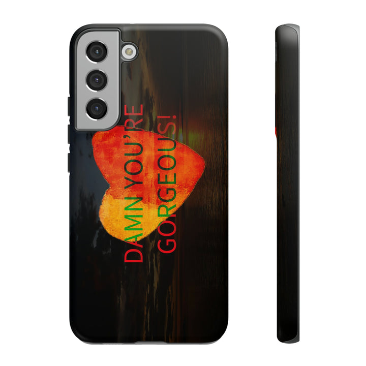 Cute Samsung Phone Case | Aesthetic Samsung Phone Case | Sunset Heart | Galaxy S23, S22, S21, S20 | Luxury Double Layer | Cool - Studio40ParkLane