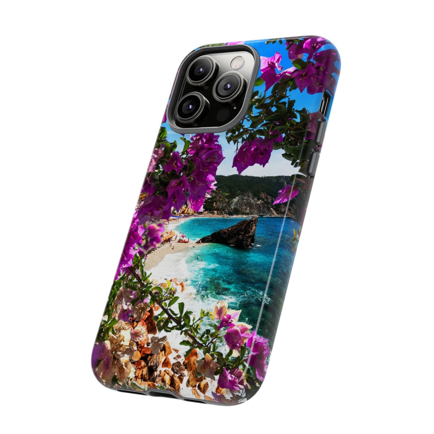 Impact Resistant, Bougainvillea Seaview, Cute Phone Cases for Samsung S24, S23, S22, S21, IPhone 15 pro Iphone 14 pro Iphone 13 IPhone 12 Iphone 11