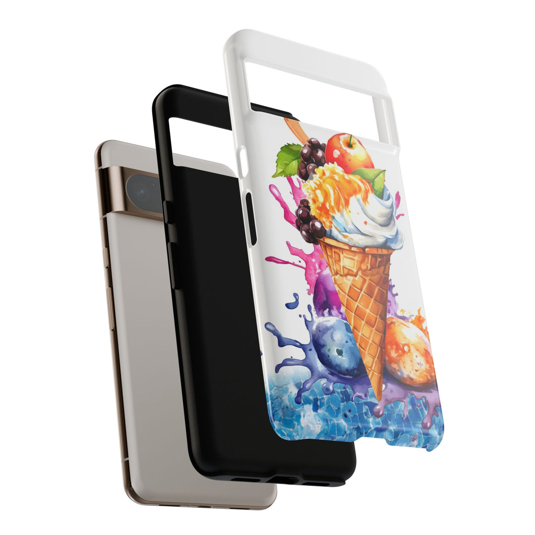 Impact Resistant, Summer Ice Cream Cone, Cute Phone Cases for Samsung S24, S23, S22, S21, IPhone 15 pro Iphone 14 pro Iphone 13 IPhone 12 Iphone 11 - Studio40ParkLane