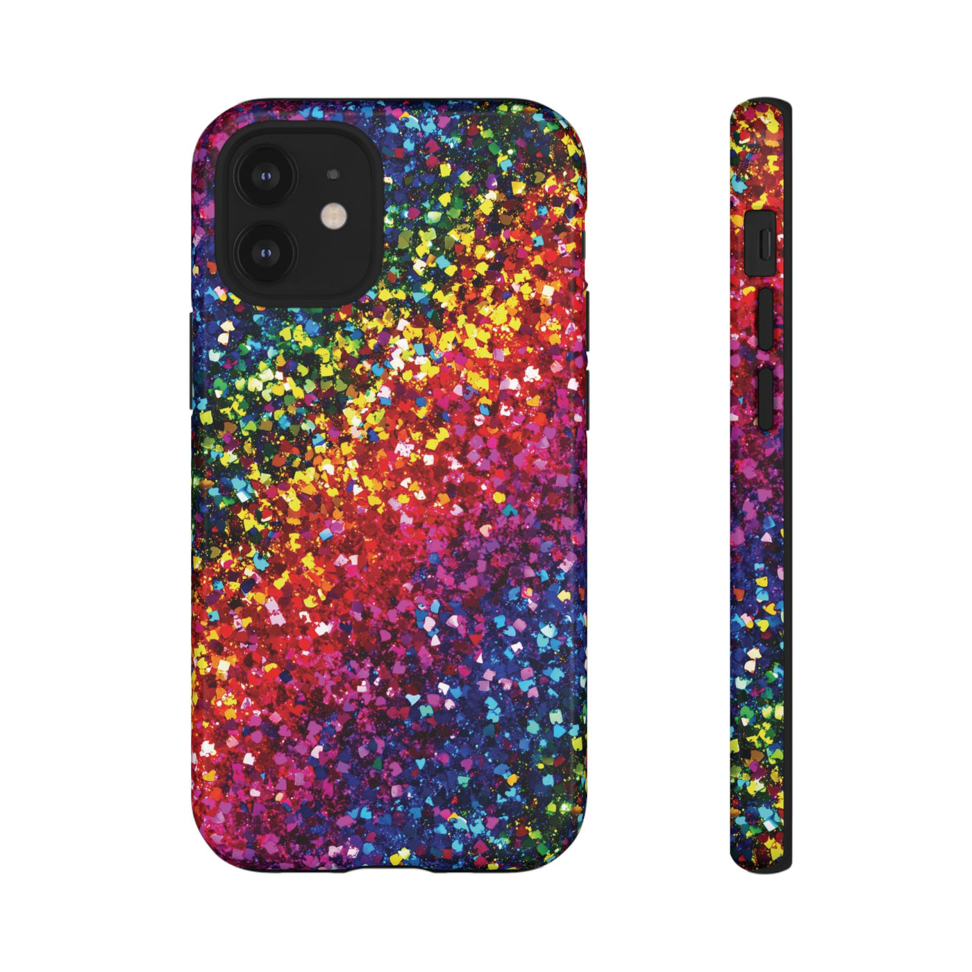 Faux Chic Play on Glitter Effect Cute Phone Case, for IPhone 16 pro Max | Iphone 15, Iphone 14, IPhone 13 Case, 11 8 7, Samsung Galaxy S24, S23, S22, S21, 2 Layer Protection