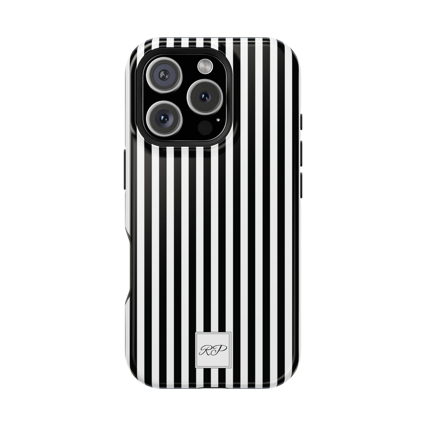 Custom Personalized Black White Striped Magsafe Phone Case for Iphone 17 - | iPhone 16 Pro Max Case | iPhone 15 Case Iphone 14 13 12 11 10 - Studio40ParkLane