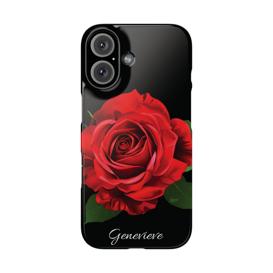 Slim Custom Personalized Red Rose Flowers Gift for Her Cute Phone Cases for Iphone 16 Pro Max | iPhone 15 Case | iPhone 15 Pro Max Case, Iphone 14, Iphone 14 Pro Max, Iphone 13 12 11 8 7 - Studio40ParkLane