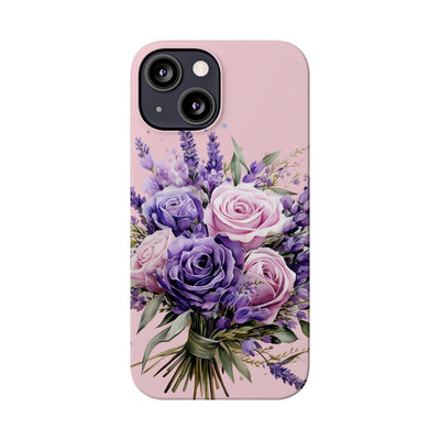 Slim Lavender Bouquet Flowers Cute Phone Cases for Iphone 16 Pro Max | iPhone 15 Case | iPhone 15 Pro Max Case, Iphone 14, Iphone 14 Pro Max, Iphone 13 12 11 8 7