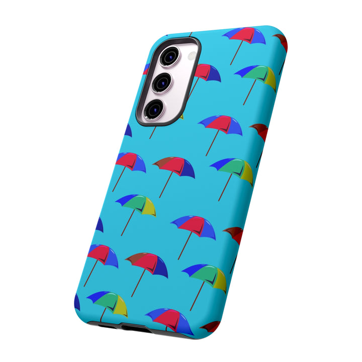 Cute Samsung Phone Case | Aesthetic Samsung Phone Case | Galaxy S23, S22, S21, S20 | Colorful Beach Parasols Blue, Protective Phone Case - Studio40ParkLane