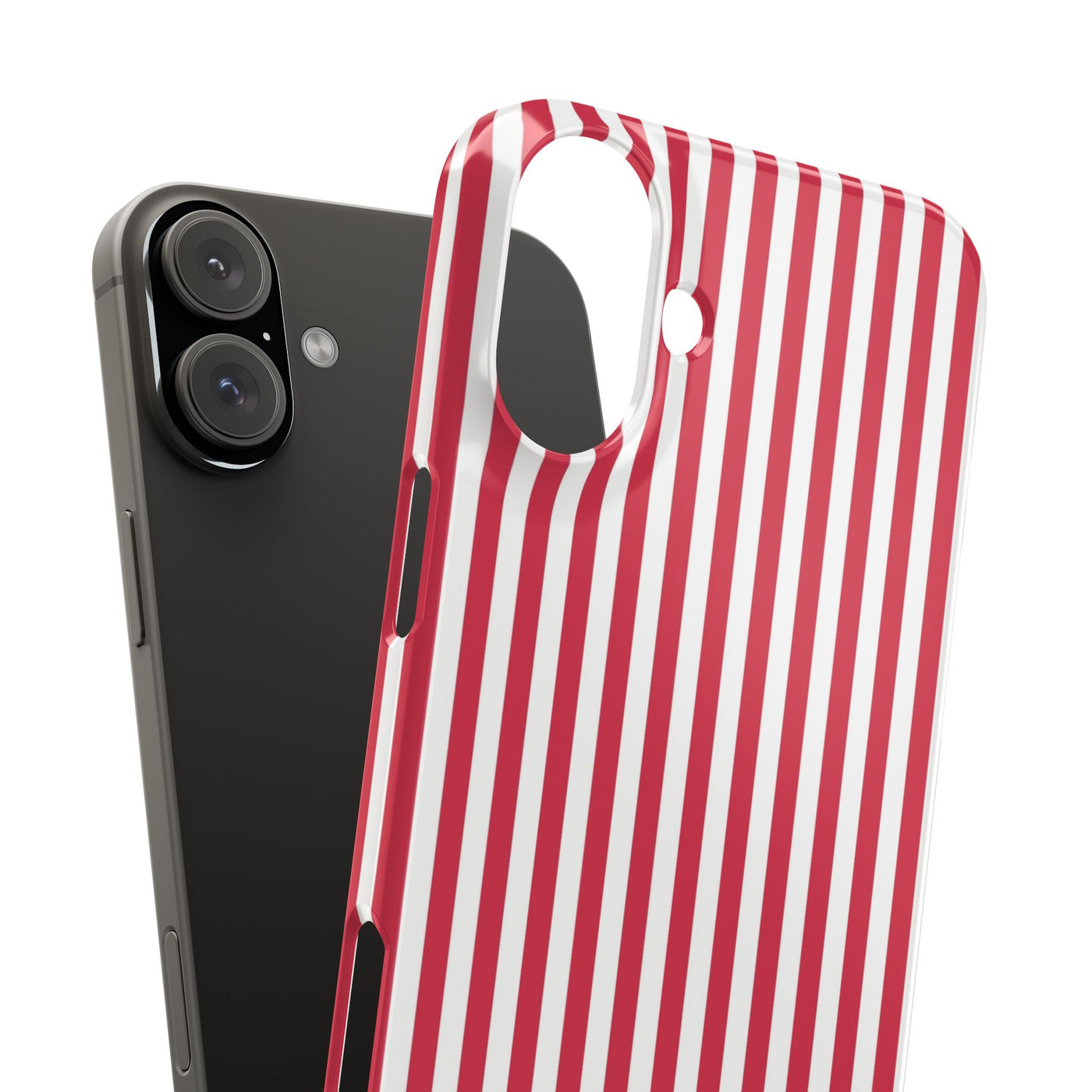 Slim Red Winterberry Striped Cute Phone Case for Iphone 16 - | iPhone 15 Pro Max Case | iPhone 14 Case 13 12 11 10 9 8 7 X XS Gift for Her