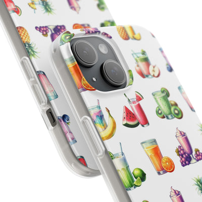 Cute Flexi Phone Cases, For Iphones and Samsung Galaxy Phones, Tropical Summer Fruit Cocktails, Galaxy S23 Phone Case, Samsung S22 Case, Samsung S21, Iphone 15, Iphone 14, Iphone 13