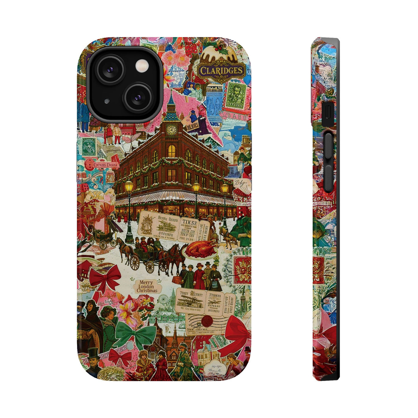 Aesthetic Tough Magsafe London Coquette Collage Phone Case - For iPhone 17 Pro Max iPhone 16 Pro iPhone 15 Iphone 14 Plus 13 Pro 12 11 10 - Studio40ParkLane