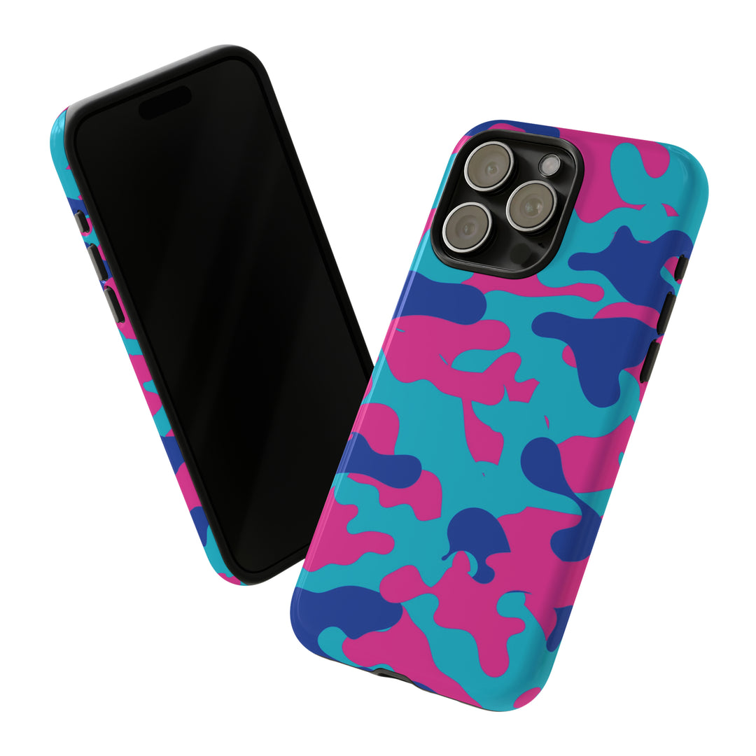 Cute IPhone Case | Blue Pink Camouflage, iPhone 15 Case | iPhone 15 Pro Case, Iphone 14 Case, Iphone 14 Pro Max Case, Protective Iphone Case - Studio40ParkLane