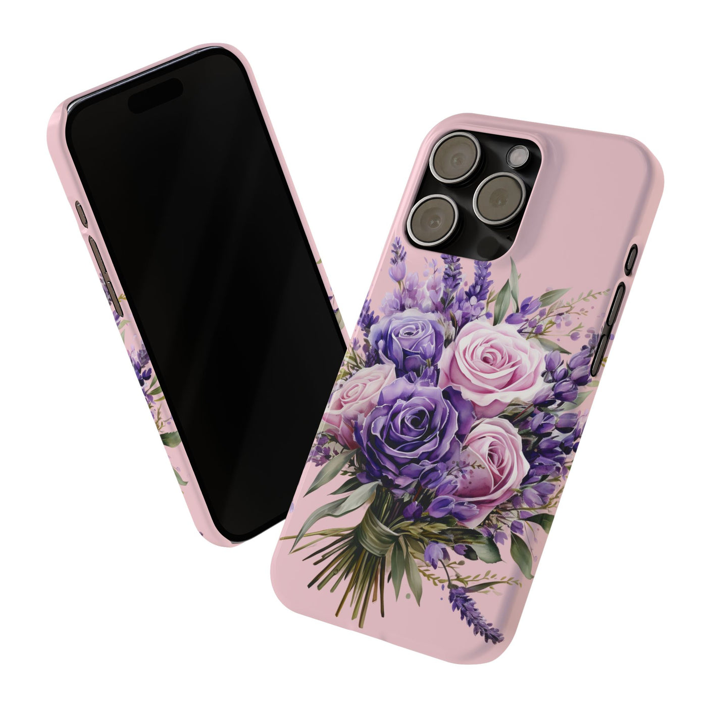 Slim Lavender Bouquet Flowers Cute Phone Cases for Iphone 16 Pro Max | iPhone 15 Case | iPhone 15 Pro Max Case, Iphone 14, Iphone 14 Pro Max, Iphone 13 12 11 8 7