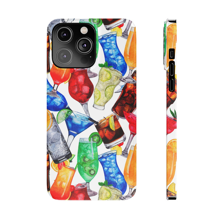 Slim Cute Phone Cases for Iphone - | iPhone 15 Case | iPhone 15 Pro Max Case, Iphone 14 Case, Iphone 14 Pro Max, Iphone 13, Summer Fruit Cocktail - Studio40ParkLane