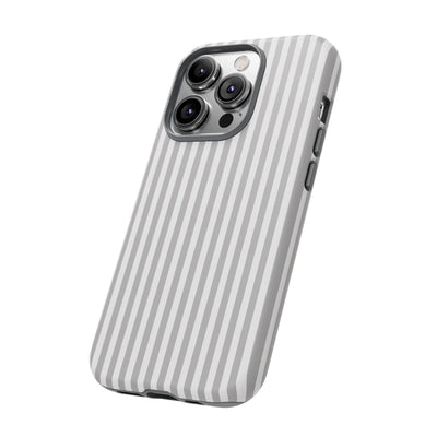 Tough Premium Ash Grey Stripes Phone Case Gift for Her - For Apple iPhone 16 Pro Max 16e iPhone 15 Pro iPhone Iphone 14 Plus 13 Pro 12 SE XR - Studio40ParkLane