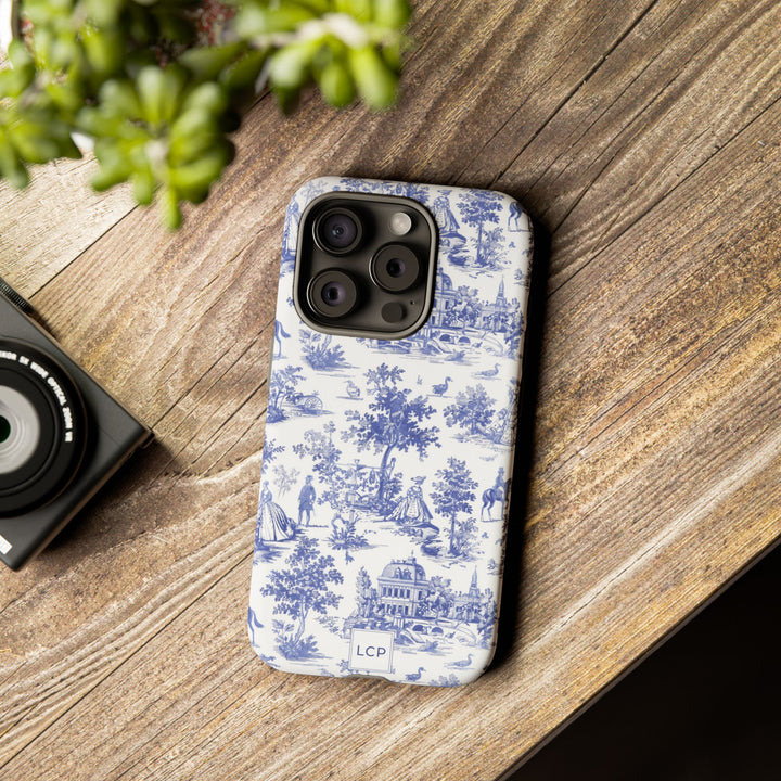 Personalized Custom French Toile Tough Cute Phone Case For Apple iPhone 18, 17, 16, 15 14, Pro Max, Samsung Galaxy S26, S25, S24 Plus Ultra