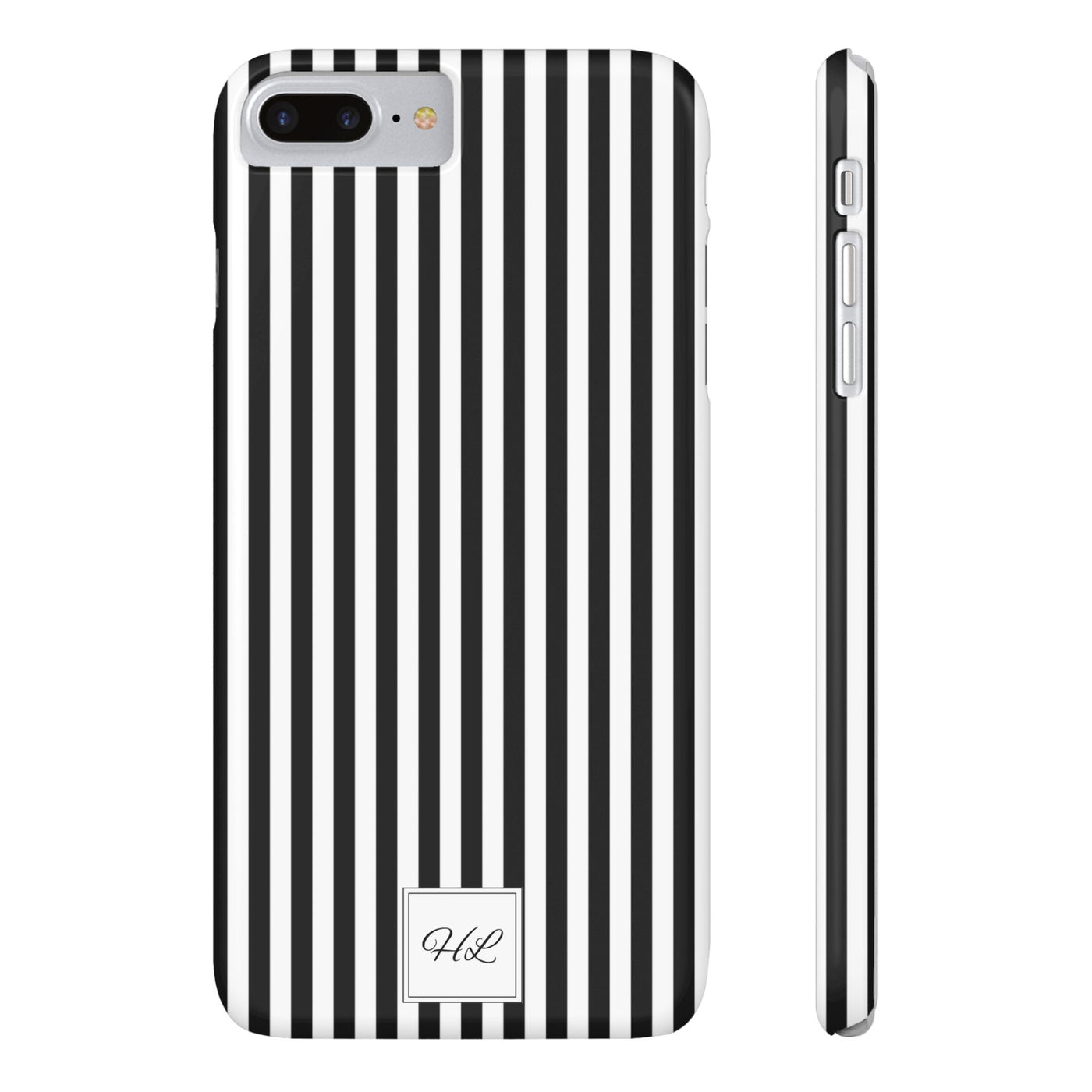 Slim Custom Personalized Black White Striped Phone Case for Iphone 16 - | iPhone 15 Pro Max Case | iPhone 14 Case Iphone 13 12 11 10 9 8 - Studio40ParkLane