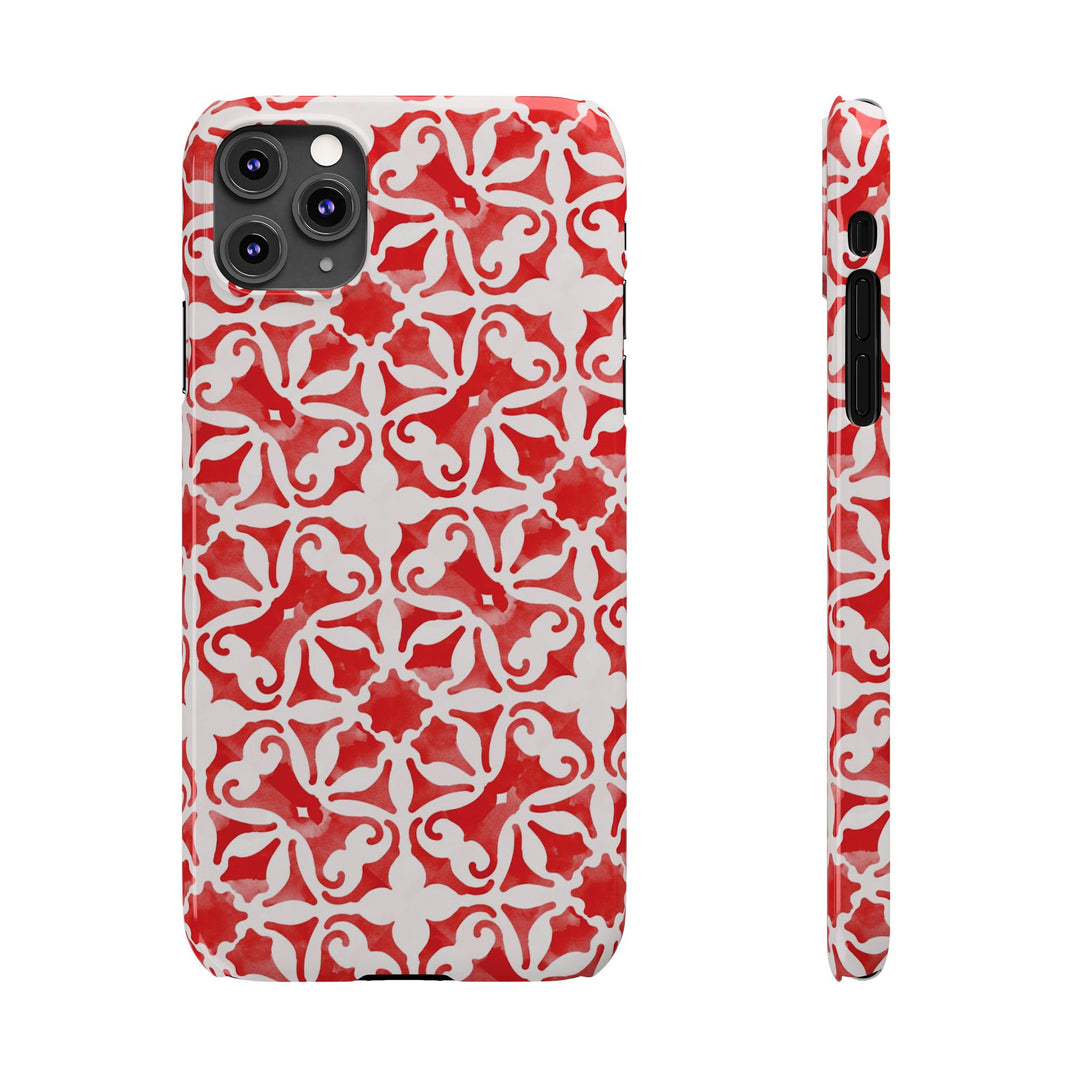 Slim Red Mosaic Gift for Her Cute Phone Cases for Iphone 16 Case | iPhone 15 Case | iPhone 15 Pro Max Case, Iphone 14, Iphone 14 Pro Max, Iphone 13, 12, 11, 10, 8,7 - Studio40ParkLane