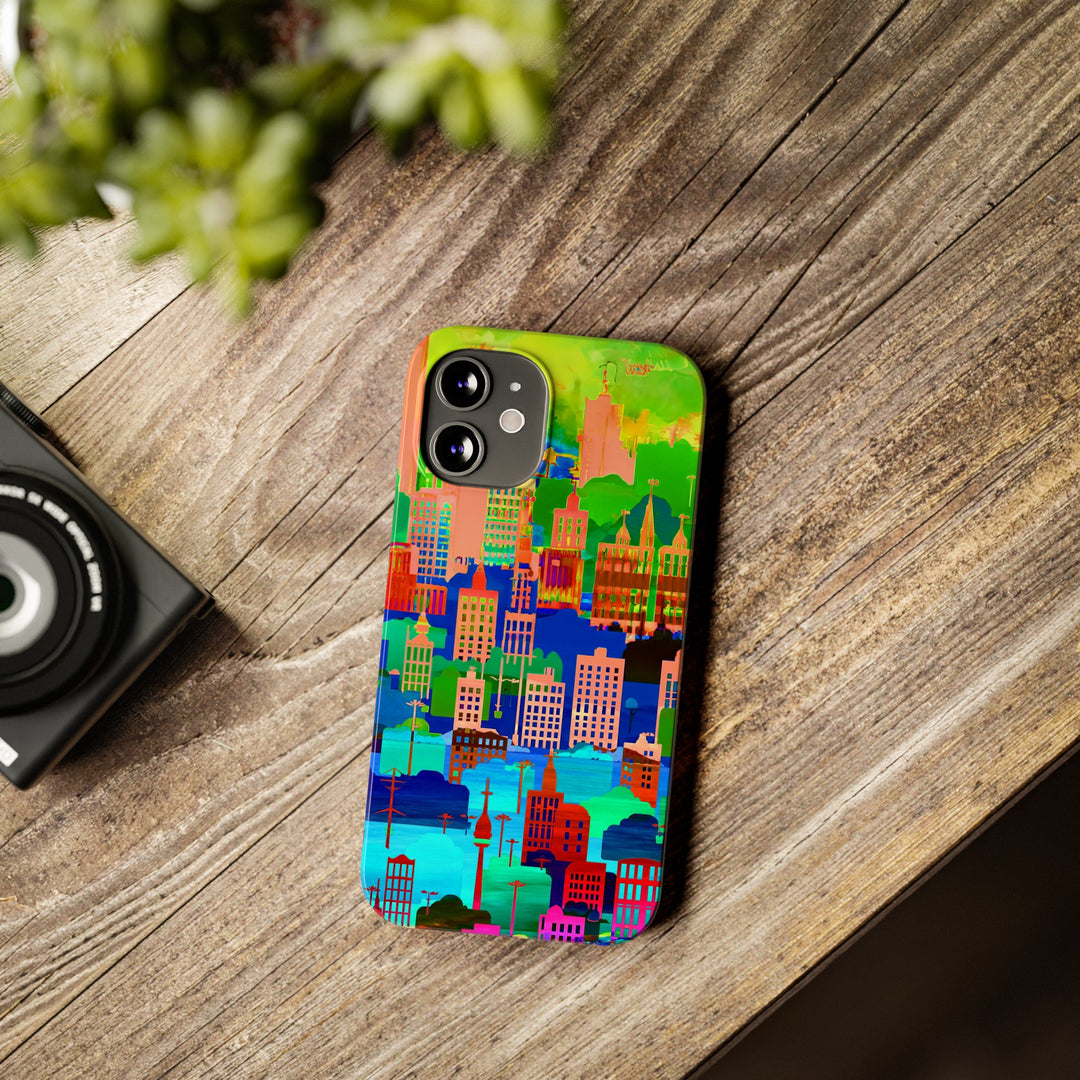 Slim Cute Phone Cases for Iphone - | iPhone 15 Case | iPhone 15 Pro Max Case, Iphone 14 Case, Iphone 14 Pro Max, Iphone 13, Summer City Skyline - Studio40ParkLane